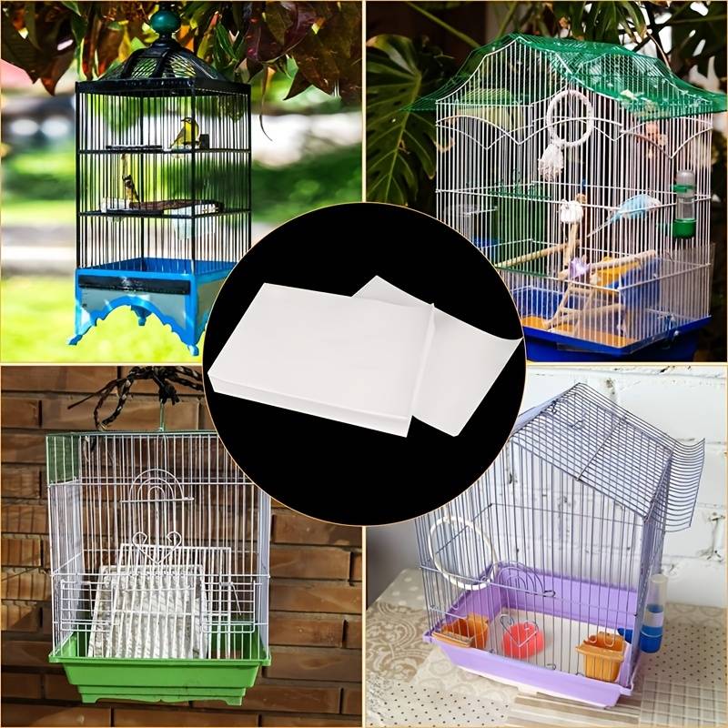 100pcs Bird Cage Liner Papers, Non-Woven Bird Cage Liners, Precut Absorbent  Bird Paper For Bird Cage Supplies
